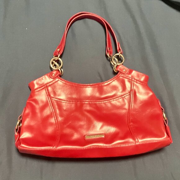 Nine West Red-Orange Shoulder Bag with Silver Hardware - Picture 1 of 11
